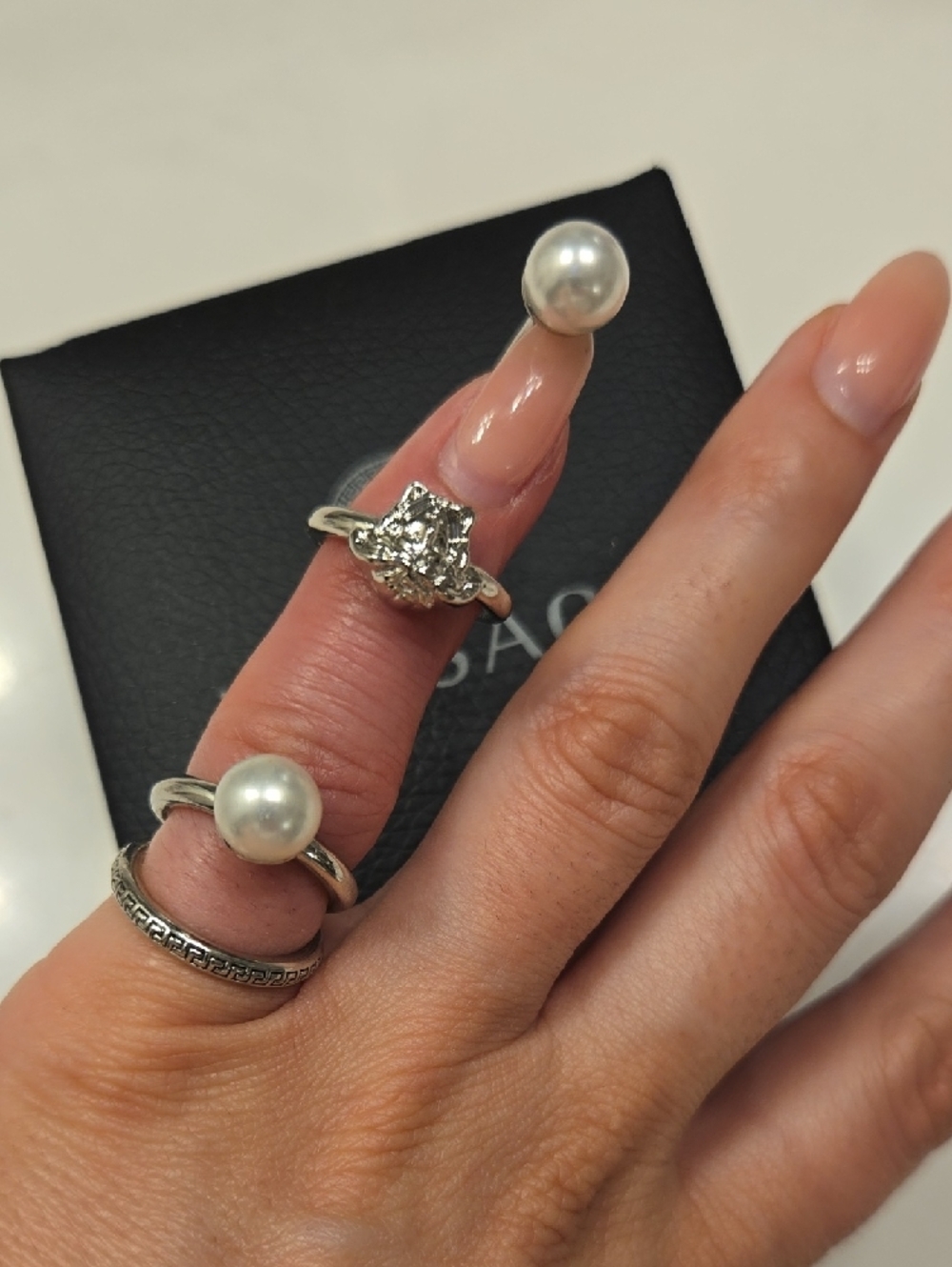 Versace Silver Open Ring Set - Picture 8 of 11